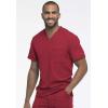 imageDickies Dynamix Scrubs for Men AthleticInspired VNeck Chest Pocket Scrub Top with FourWay Stretch ampamp Moisture Wicking DK610Red