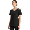imageDickies Dynamix Womens Tops AthleticInspired Mlange VNeck Scrub Top with FourWay Stretch and Moisture Wicking DK740Black