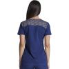 imageDickies Dynamix Womens Tops AthleticInspired Mlange VNeck Scrub Top with FourWay Stretch and Moisture Wicking DK740Navy  Black Combo