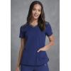 imageDickies Dynamix Womens Tops AthleticInspired Mlange VNeck Scrub Top with FourWay Stretch and Moisture Wicking DK740Navy  Black Combo