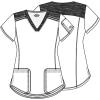 imageDickies Dynamix Womens Tops AthleticInspired Mlange VNeck Scrub Top with FourWay Stretch and Moisture Wicking DK740Pewter  Red