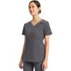 imageDickies Dynamix Womens Tops AthleticInspired Mlange VNeck Scrub Top with FourWay Stretch and Moisture Wicking DK740Pewter