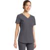 imageDickies Dynamix Womens Tops AthleticInspired Mlange VNeck Scrub Top with FourWay Stretch and Moisture Wicking DK740Pewter