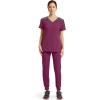 imageDickies Dynamix Womens Tops AthleticInspired Mlange VNeck Scrub Top with FourWay Stretch and Moisture Wicking DK740Wine