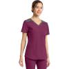 imageDickies Dynamix Womens Tops AthleticInspired Mlange VNeck Scrub Top with FourWay Stretch and Moisture Wicking DK740Wine