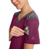 imageDickies Dynamix Womens Tops AthleticInspired Mlange VNeck Scrub Top with FourWay Stretch and Moisture Wicking DK740Wine