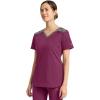 imageDickies Dynamix Womens Tops AthleticInspired Mlange VNeck Scrub Top with FourWay Stretch and Moisture Wicking DK740Wine