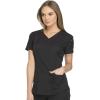 imageDickies Dynamix Womens Tops AthleticInspired VNeck Scrub Top with FourWay Stretch and Moisture Wicking DK730Black