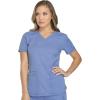 imageDickies Dynamix Womens Tops AthleticInspired VNeck Scrub Top with FourWay Stretch and Moisture Wicking DK730Ciel Blue