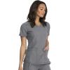 imageDickies Dynamix Womens Tops AthleticInspired VNeck Scrub Top with FourWay Stretch and Moisture Wicking DK730Heather Grey