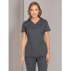 imageDickies Dynamix Womens Tops AthleticInspired VNeck Scrub Top with FourWay Stretch and Moisture Wicking DK730Pewter