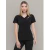 imageDickies EDS Essentials Mock Wrap Top Scrubs for Women with FourWay Stretch and Moisture Wicking DK625Black