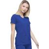 imageDickies EDS Essentials Mock Wrap Top Scrubs for Women with FourWay Stretch and Moisture Wicking DK625Galaxy Blue