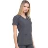 imageDickies EDS Essentials Mock Wrap Top Scrubs for Women with FourWay Stretch and Moisture Wicking DK625Pewter