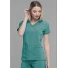 imageDickies EDS Essentials Mock Wrap Top Scrubs for Women with FourWay Stretch and Moisture Wicking DK625Teal Blue