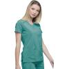 imageDickies EDS Essentials Mock Wrap Top Scrubs for Women with FourWay Stretch and Moisture Wicking DK625Teal Blue
