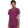 imageDickies EDS Essentials Mock Wrap Top Scrubs for Women with FourWay Stretch and Moisture Wicking DK625Wine