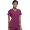 imageDickies EDS Essentials Mock Wrap Top Scrubs for Women with FourWay Stretch and Moisture Wicking DK625Wine