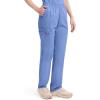imageDickies EDS Signature Scrubs for Women Elastic Waist PullOn Cargo Pants for Women in Soft Brushed Poplin 86106Ciel Blue