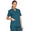 imageDickies EDS Signature Scrubs for Women VNeck Womens Tops in Soft Brushed Poplin 86706Caribbean Blue