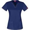 imageDickies EDS Signature Scrubs for Women VNeck Womens Tops in Soft Brushed Poplin 86706Dnavy