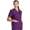 imageDickies EDS Signature Scrubs for Women VNeck Womens Tops in Soft Brushed Poplin 86706Eggplant