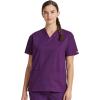 imageDickies EDS Signature Scrubs for Women VNeck Womens Tops in Soft Brushed Poplin 86706Eggplant