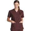 imageDickies EDS Signature Scrubs for Women VNeck Womens Tops in Soft Brushed Poplin 86706Espresso