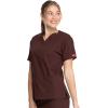 imageDickies EDS Signature Scrubs for Women VNeck Womens Tops in Soft Brushed Poplin 86706Espresso