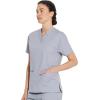 imageDickies EDS Signature Scrubs for Women VNeck Womens Tops in Soft Brushed Poplin 86706Grey