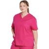 imageDickies EDS Signature Scrubs for Women VNeck Womens Tops in Soft Brushed Poplin 86706Hot Pink
