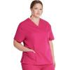 imageDickies EDS Signature Scrubs for Women VNeck Womens Tops in Soft Brushed Poplin 86706Hot Pink