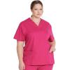 imageDickies EDS Signature Scrubs for Women VNeck Womens Tops in Soft Brushed Poplin 86706Hot Pink