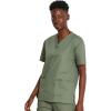imageDickies EDS Signature Scrubs for Women VNeck Womens Tops in Soft Brushed Poplin 86706Olive