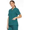 imageDickies EDS Signature Scrubs for Women VNeck Womens Tops in Soft Brushed Poplin 86706Teal Blue