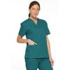 imageDickies EDS Signature Scrubs for Women VNeck Womens Tops in Soft Brushed Poplin 86706Teal Blue