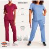 imageDickies EDS Signature Scrubs for Women VNeck Womens Tops in Soft Brushed Poplin 86706Teal Blue