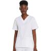 imageDickies EDS Signature Scrubs for Women VNeck Womens Tops in Soft Brushed Poplin 86706White