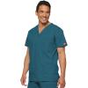 imageDickies EDS Signature Scrubs for Women and Scrubs for Men Unisex One Pocket VNeck Top in Soft Brushed Poplin 83706Caribbean Blue