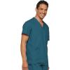 imageDickies EDS Signature Scrubs for Women and Scrubs for Men Unisex One Pocket VNeck Top in Soft Brushed Poplin 83706Caribbean Blue