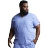 imageDickies EDS Signature Scrubs for Women and Scrubs for Men Unisex One Pocket VNeck Top in Soft Brushed Poplin 83706Ceil Blue