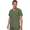 imageDickies EDS Signature Scrubs for Women and Scrubs for Men Unisex One Pocket VNeck Top in Soft Brushed Poplin 83706Olive