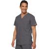 imageDickies EDS Signature Scrubs for Women and Scrubs for Men Unisex One Pocket VNeck Top in Soft Brushed Poplin 83706Pewter
