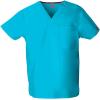 imageDickies EDS Signature Scrubs for Women and Scrubs for Men Unisex One Pocket VNeck Top in Soft Brushed Poplin 83706Turquoise