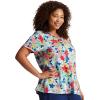 imageDickies EDS Women Scrubs Top VNeck DK700Blooms So Retro