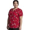 imageDickies EDS Women Scrubs Top VNeck DK700Wish Zoo a Merry Christmas