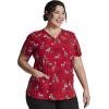 imageDickies EDS Women Scrubs Top VNeck DK700Wish Zoo a Merry Christmas