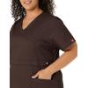 imageDickies Gen Flex Women Scrubs Top Mock Wrap 817355Chocolate