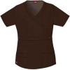 imageDickies Gen Flex Women Scrubs Top Mock Wrap 817355Chocolate