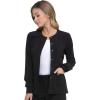 imageDickies Scrub Jackets For Woman Snap Front Warmup Jacket With 2 Pockets  DK305Black
